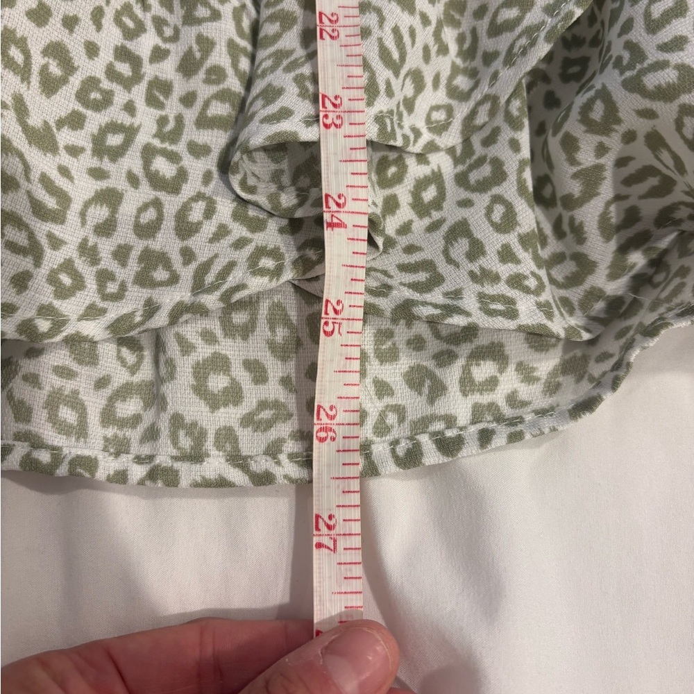 Altar'd State Green and White Leopard Print Mini Dress - Picture 2 of 13